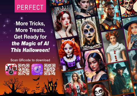 GenAI Your Halloween! All-New Spooky Filters and Looks with Perfect Corp’s YouCam Apps (Graphic: Business Wire)